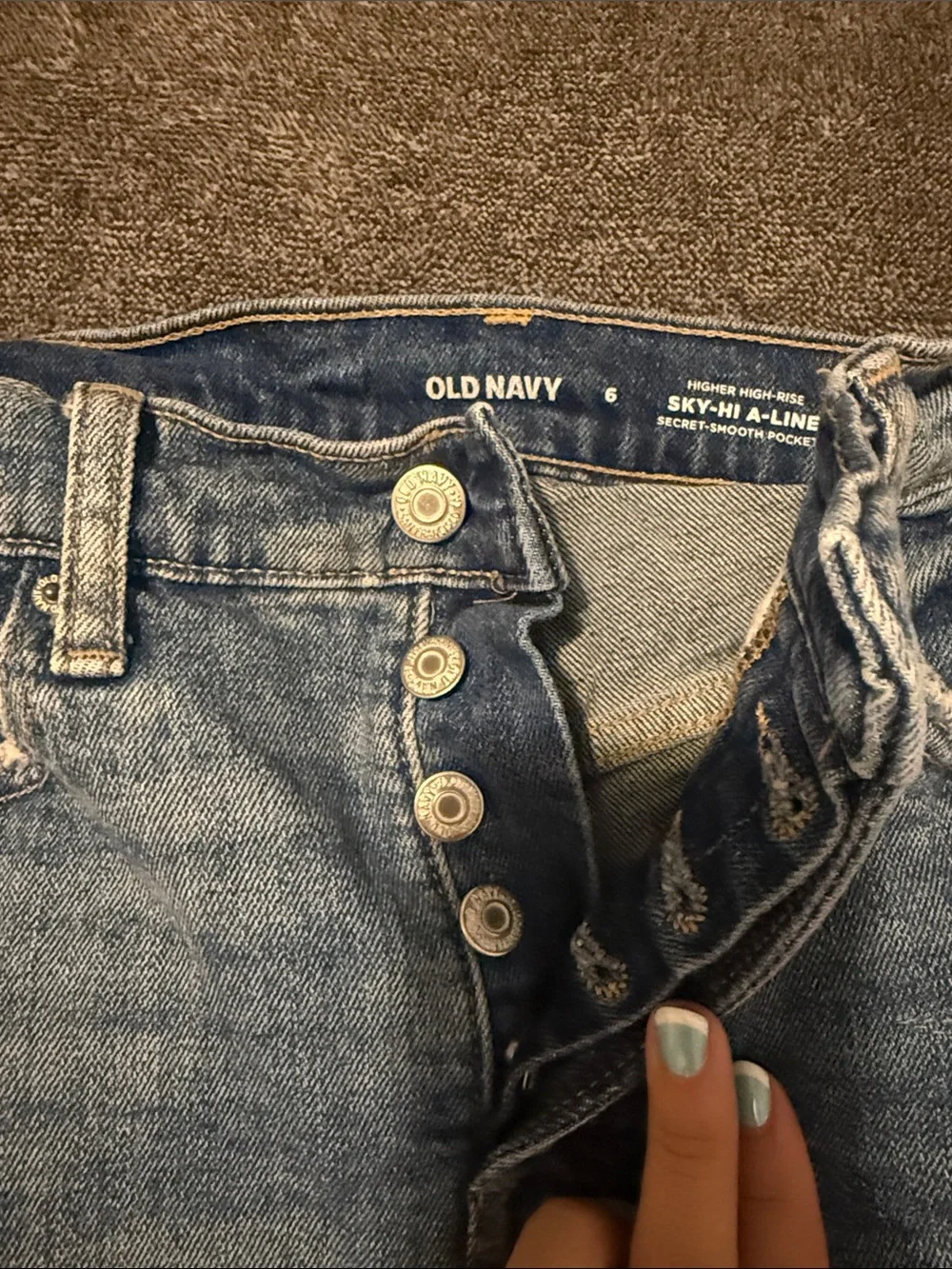 Old Navy Distressed Button-Fly Denim Shorts - Light Blue Wash